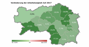 Arbeitsmarktdaten Region Graz Juli 2017 – Arbeitslosigkeit sinkt, Herausforderungen bleiben