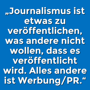 Journalismus ist ungleich Werbung/PR