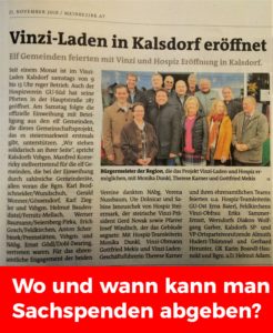 Vinzi-Laden Kalsdorf Infos zum Einkauf und Spenden