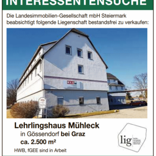 Lehrlingshaus Mühleck steht zum Verkauf