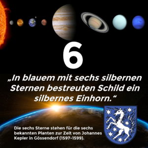 Zahl des Tages 6 – 6 Sterne im Gemeindewappen von Gössendorf