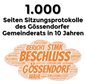 Zahl des Tages 17 zu Gössendorf: 1.000 Seiten Sitzungsprotokolle des Gemeinderats