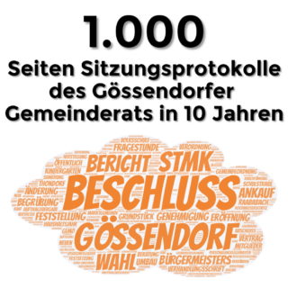 Zahl des Tages 17 zu Gössendorf: 1.000 Seiten Sitzungsprotokolle des Gemeinderats
