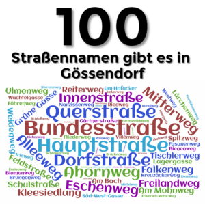 Zahl des Tages 16 zu Gössendorf: 100 Straßennamen