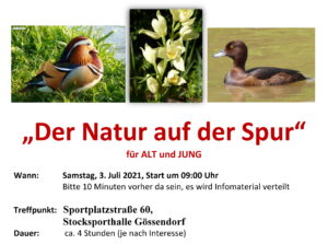 Veranstaltungen 3. Juli Gössendorf – Der Natur auf der Spur und Buchvorstellung GrazRand