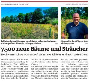 Medienberichte Gössendorf – Eröffnung Reitsportakademie Mühleck, 7.500 neue Bäume und Sträucher, Teamchef Besuch beim Sommercamp