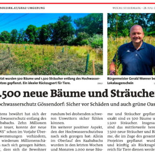 Medienberichte Gössendorf – Eröffnung Reitsportakademie Mühleck, 7.500 neue Bäume und Sträucher, Teamchef Besuch beim Sommercamp