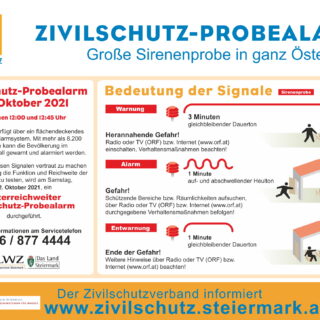 Samstag, 2. Oktober 2021: Zivilschutz-Probealarm in ganz Öster­re­ich