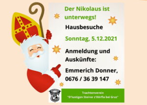 Neue Gemeindeaussendung – Nikolaus unterwegs, Grippeimpfung und Einladung Besuch Kapelle Dörfla