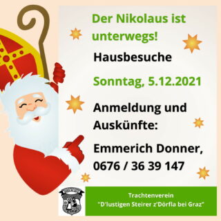 Neue Gemeindeaussendung – Nikolaus unterwegs, Grippeimpfung und Einladung Besuch Kapelle Dörfla
