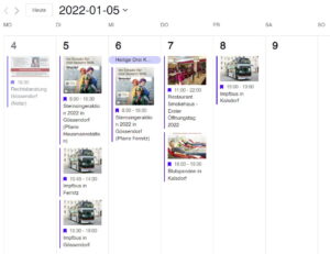 Neuer Kalender / Übersicht mit allen Terminen Gössendorf 2022