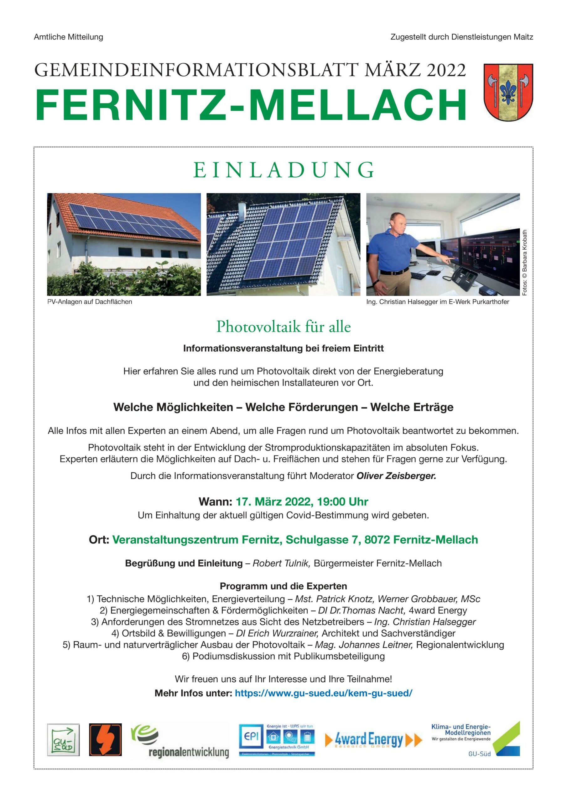 Veranstaltung: „Photovoltaik für alle!“ in Fernitz