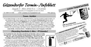 Monatliches Termin- und Infoblatt für Gössendorf – Warum, wie und wann?