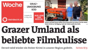 WOCHE GU Süd 31.08. – Steirerkrimi-Drehorte in Gössendorf, Maibaumumschneiden, Wiesenhofturnier, Mobilitätsfest