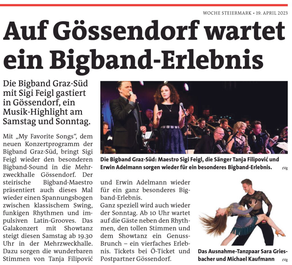 Auf Gössendorf wartet ein Bigband-Erlebnis