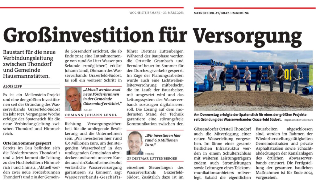 Großinvestition für Versorgung