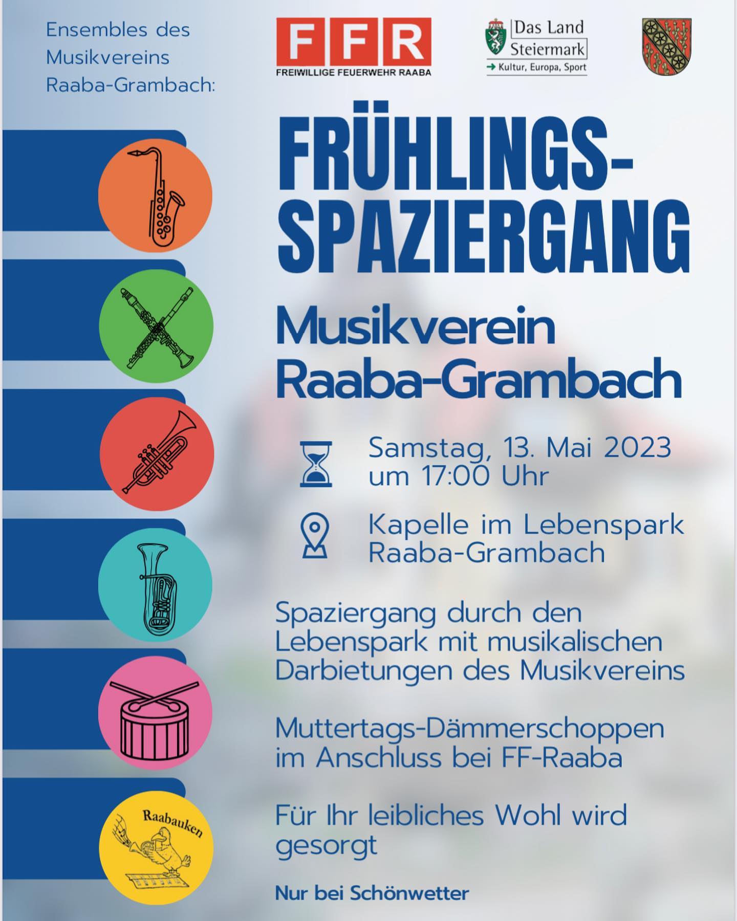 Frühlingssparziergang Musikverein Raaba-Grambach mit Muttertags-Dämmerschoppen