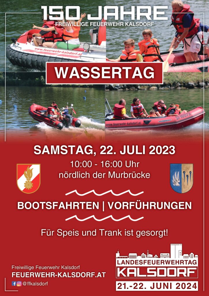 Wassertag der FF Kalsdorf 2023 mit Bootsfahrten und Vorführungen