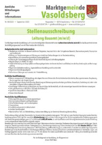 Stellenausschreibungen Gemeinden: Hausmannstätten Bauamt, Vasoldsberg Leitung Bauamt, Kalsdorf Kindergartenpädagogin, Kainbach Elementarpädagogin Kindergarten