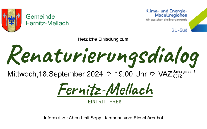 EINLADUNG ZUM RENATURIERUNGSDIALOG in Fernitz