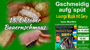 18. bis 20. Oktober – Gössendorf und Umgebung: Austropop, Derbys, Street Food Market, Bauernschmaus Tag, Bücherflohmärkte uvm