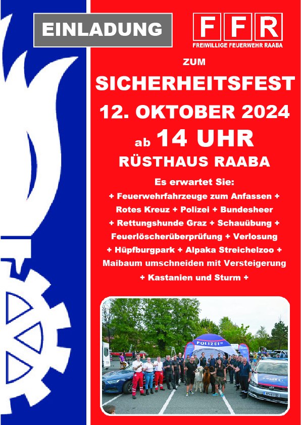 Sicherheitsfest mit Tag der offenen Tür bei der Freiwilligen Feuerwehr Raaba