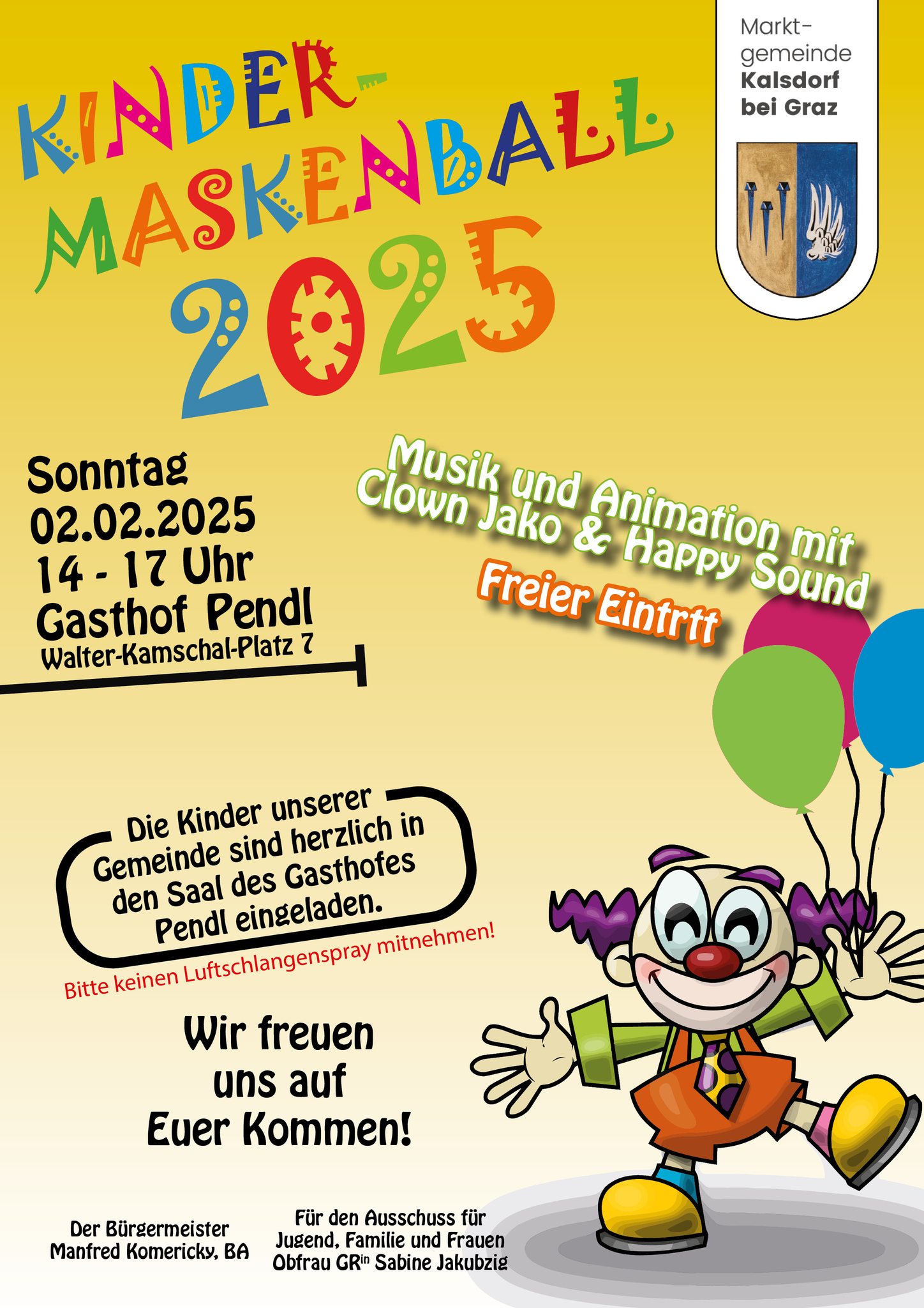 Kalsdorfer Kinder-Maskenball 2025 im GH Pendl