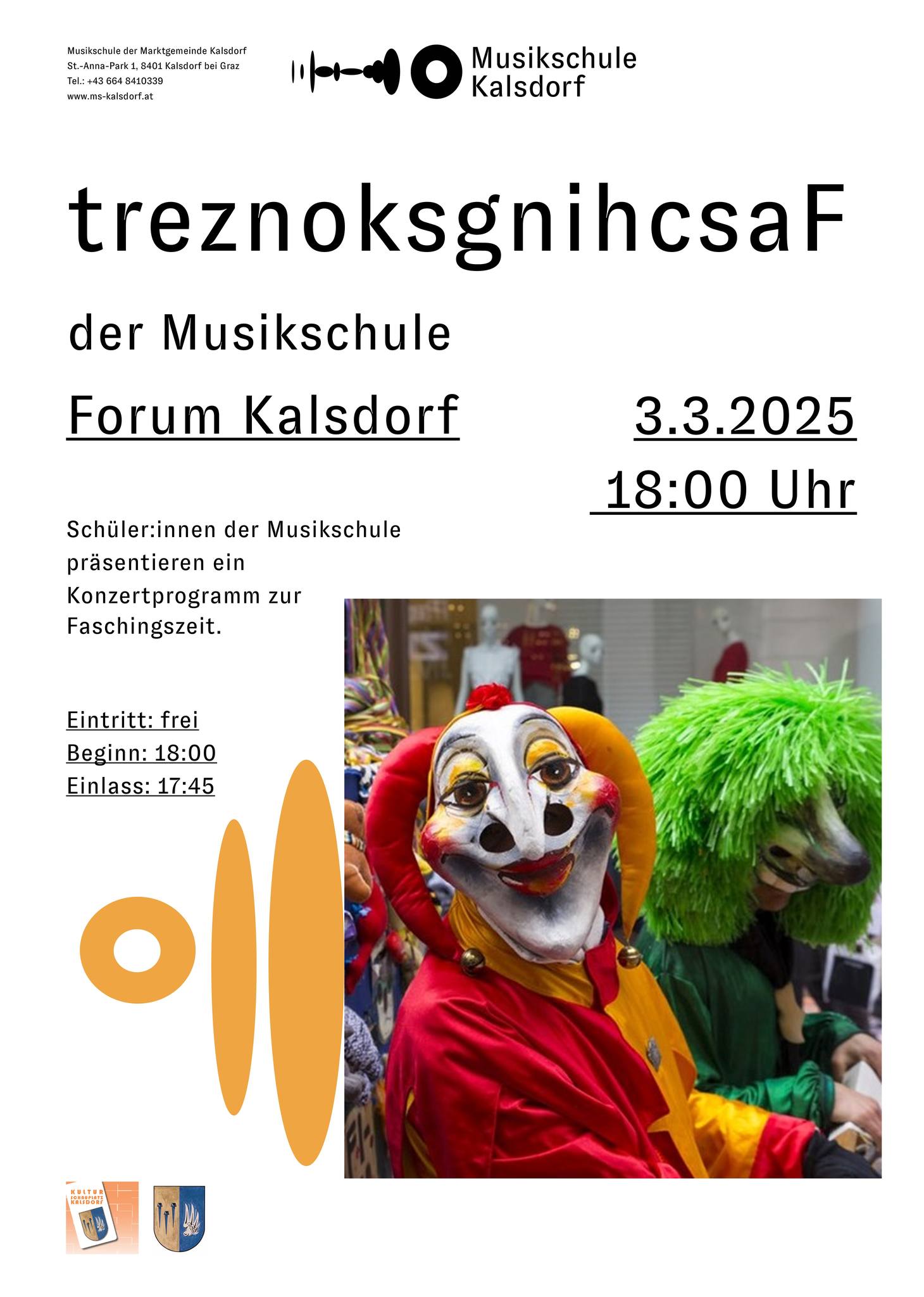 Faschingskonzert der Musikschule Kalsdorf am Rosenmontag