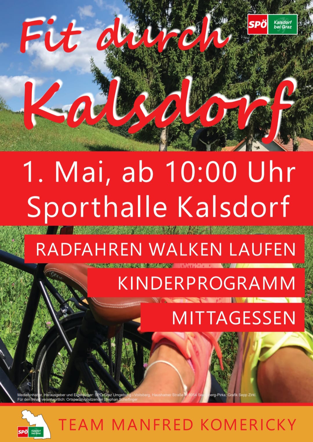 1. MAI – Fit durch Kalsdorf – Radfahren Laufen Walken