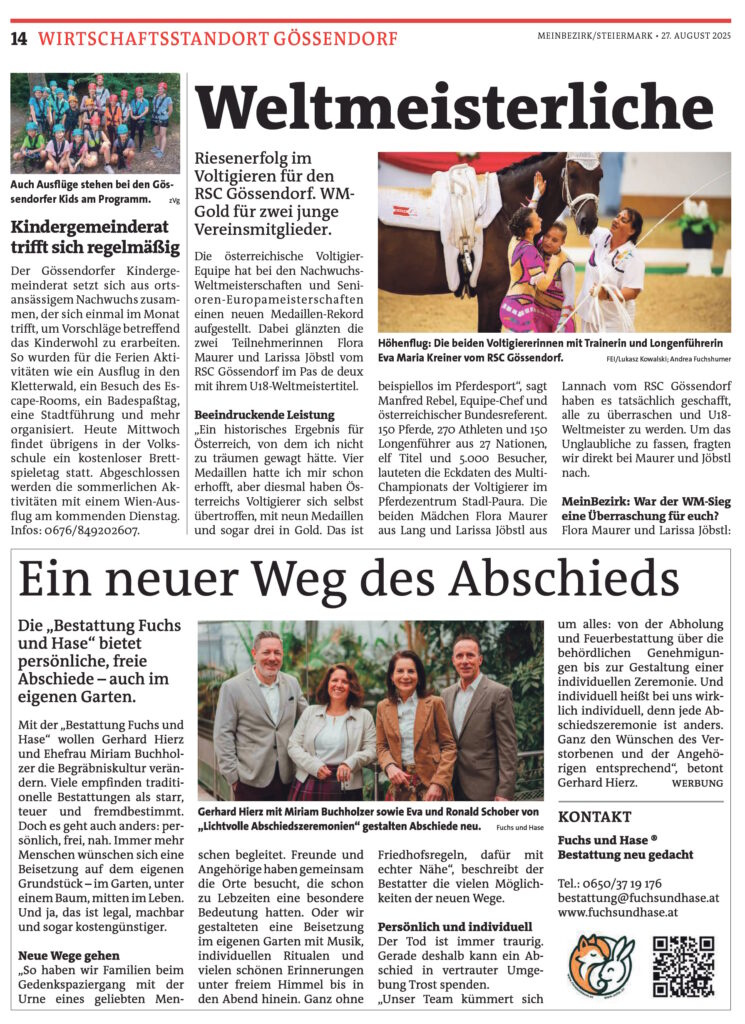 Weltmeisterliche Leistung: RSC Gössendorf
