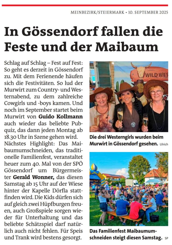 MeinBezirk GU-Süd 10. September 2025 – Maibaumumschneiden & Murwirt