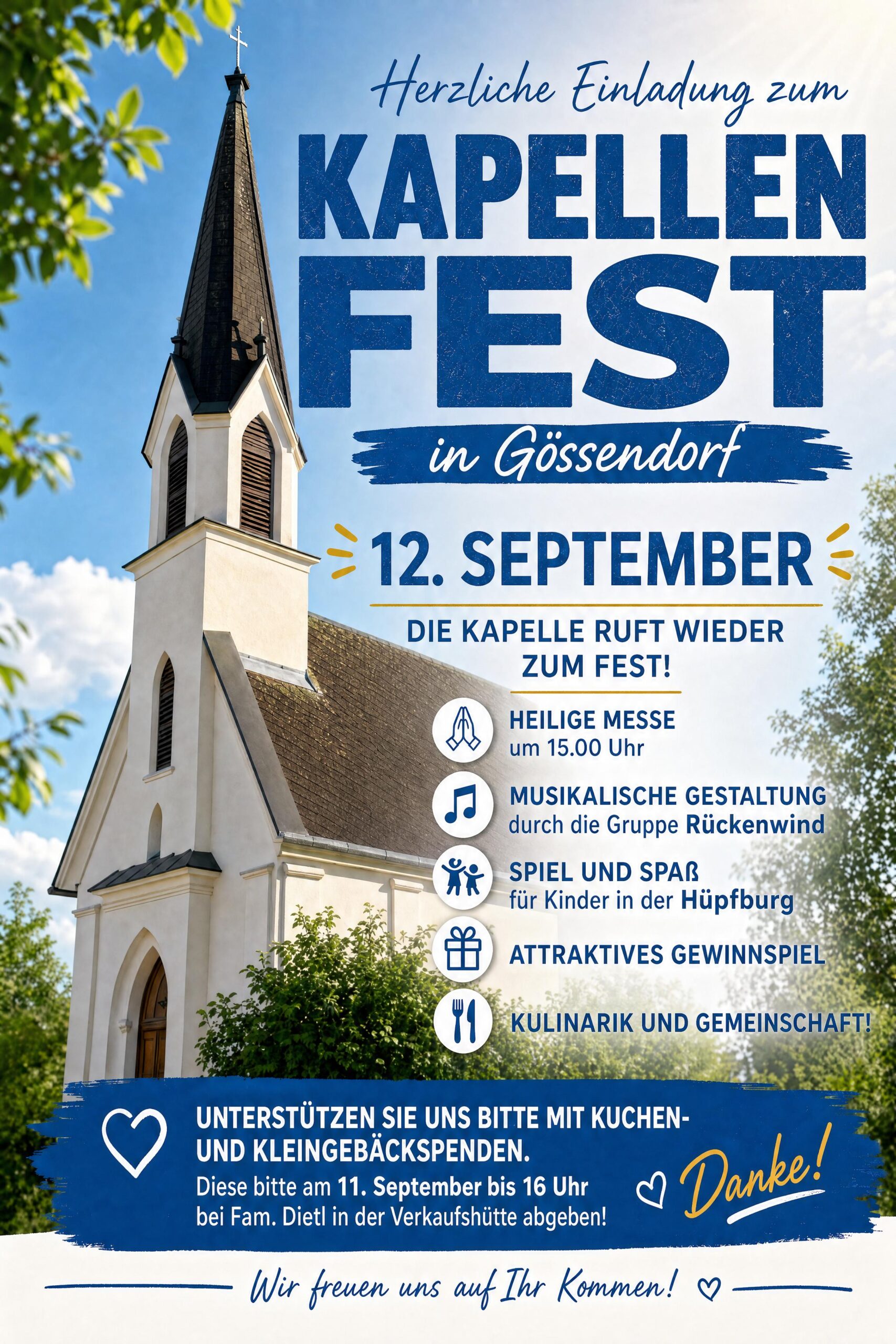 Kapellenfest Gössendorf 2026 mit Hl. Messe Kapellenfest Gössendorf 2026 mit Hl. Messe