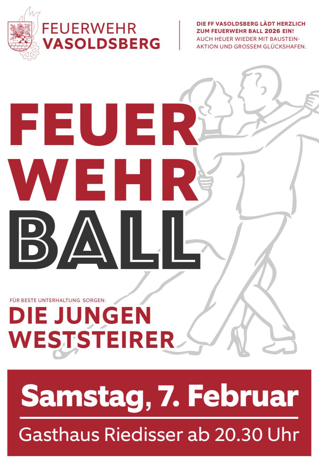Feuerwehrball Vasoldsberg 2026 im Gasthaus Riedisser