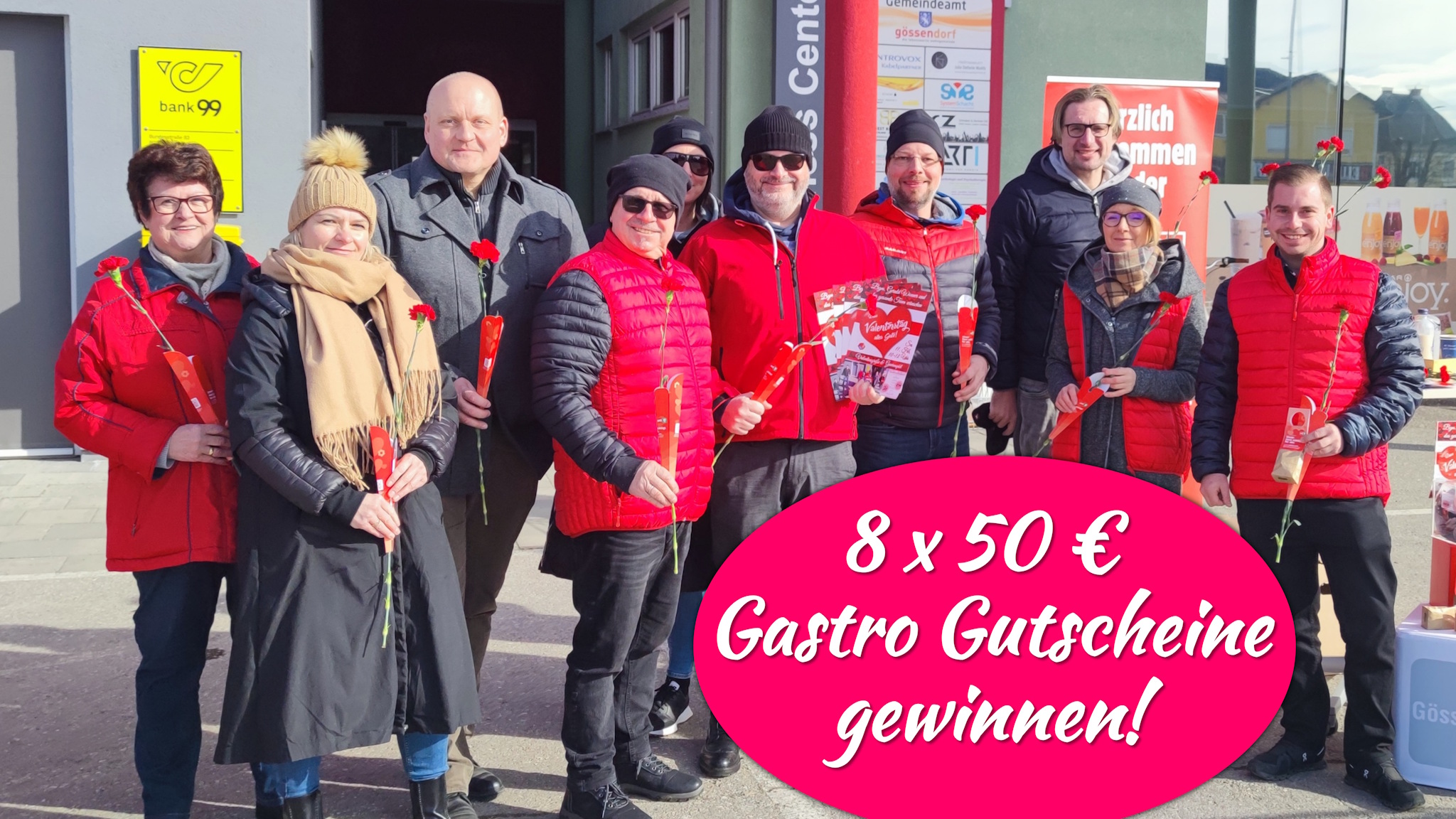Valentinsgrüße & 8×50 € Gastro-Gutscheine gewinnen (Restaurant Edel/Murwirt Gössendorf) Valentinsgrüße & 8×50 € Gastro-Gutscheine gewinnen (Restaurant Edel/Murwirt Gössendorf)