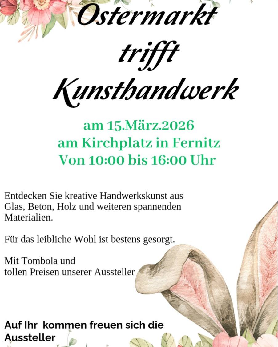 Ostermarkt trifft Kunsthandwerk am Kirchplatz Fernitz Ostermarkt trifft Kunsthandwerk am Kirchplatz Fernitz