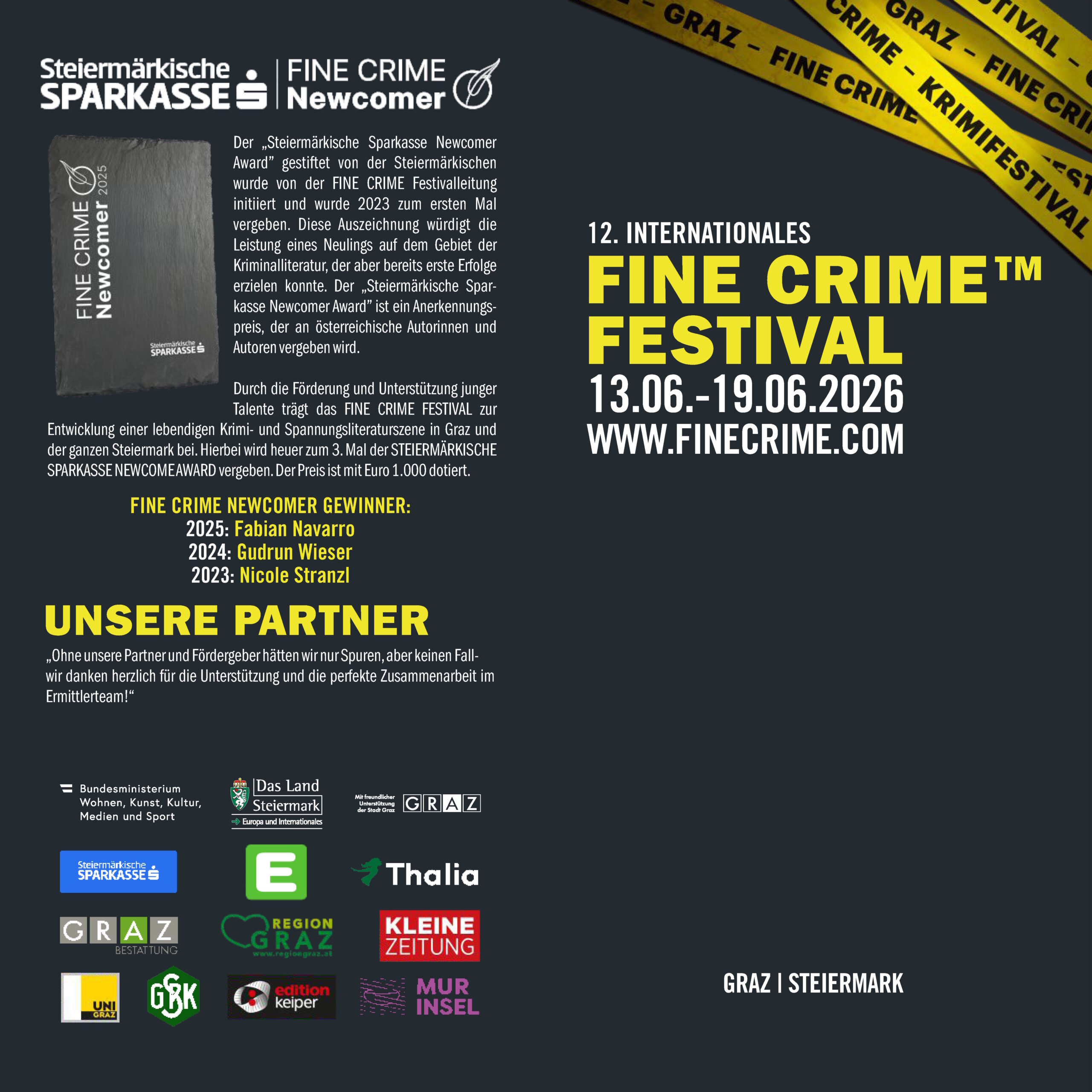 12. INTERNATIONALES FINE CRIME FESTIVAL 2026 (Erlebnisregion Graz)