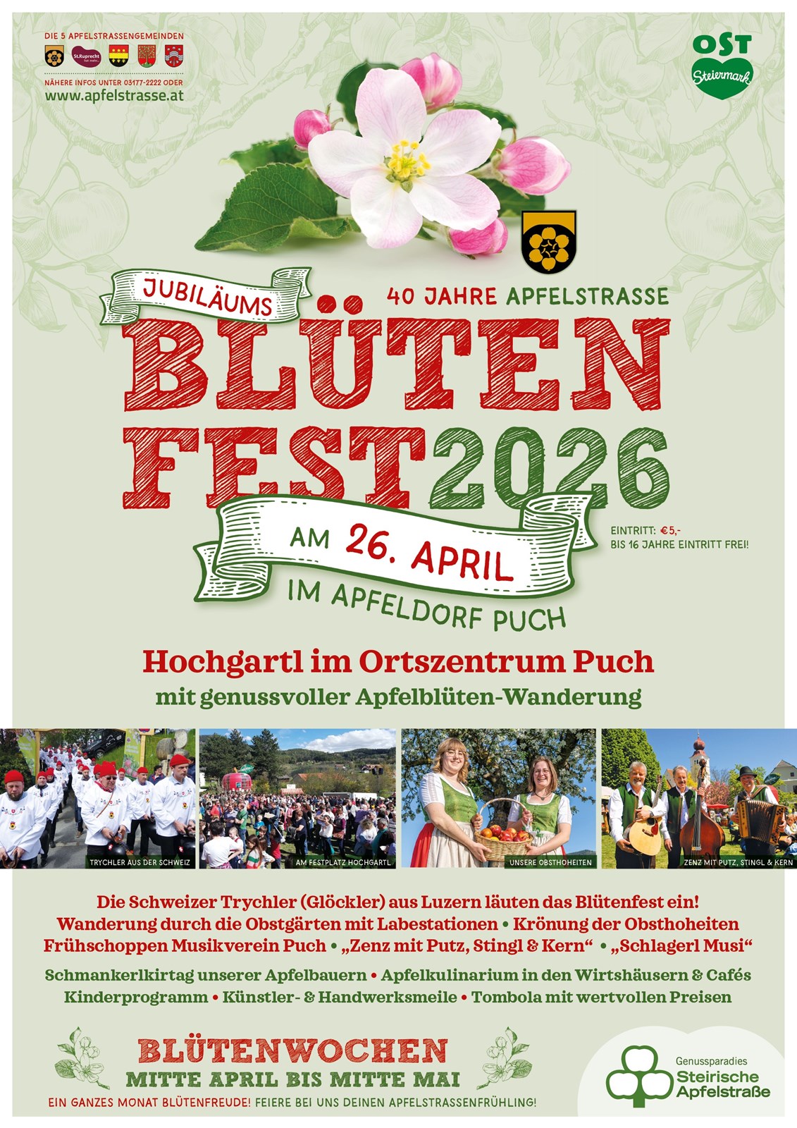 Jubiläumsblütenfest – 40 Jahre Apfelstraße (Volksfeste Steiermark)