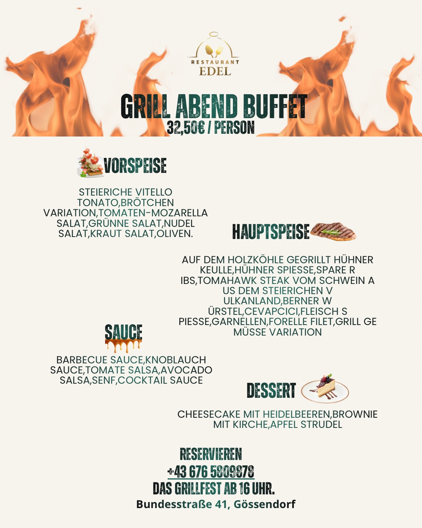 Grill Abend Buffet zum 1. Mai – Restaurant Edel in Gössendorf