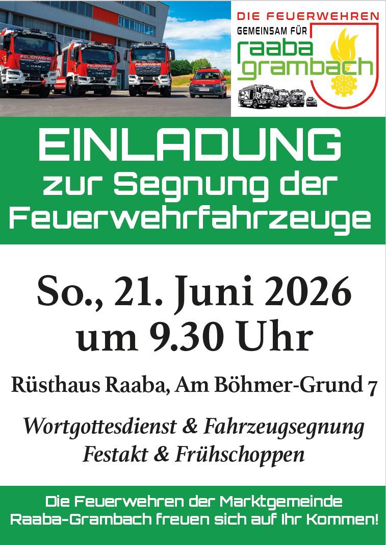 Feuerwehrfahrzeugsegnungen FF Raaba & FF Grambach mit Festakt und Frühschoppen