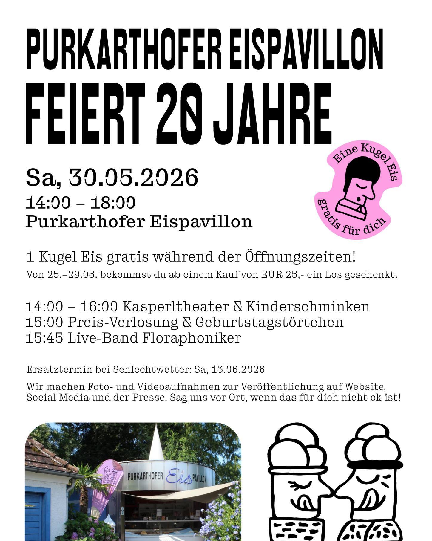 20 Jahre Eispavillon Purkarthofer: Jubiläumsfest mit Gratis-Eis und Live-Musik in Fernitz-Mellach