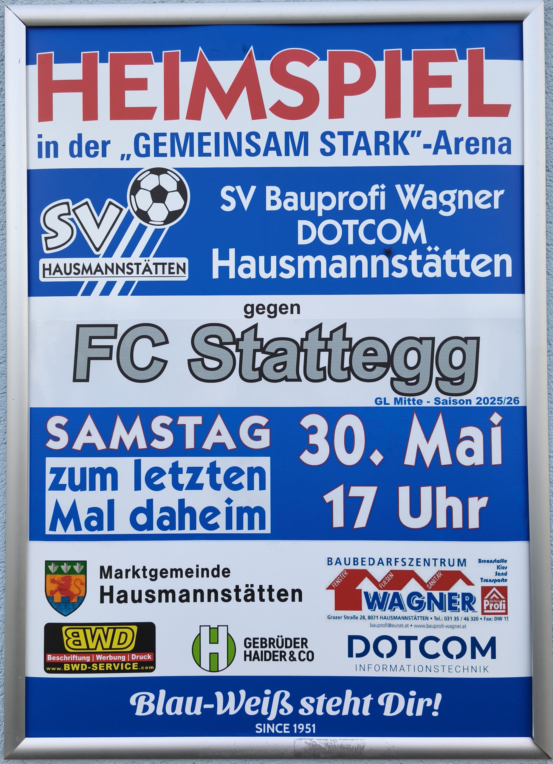 SV Hausmannstätten HEIMSPIEL – NUR EIN PUNKT FEHLT ZUM MEISTERTITEL