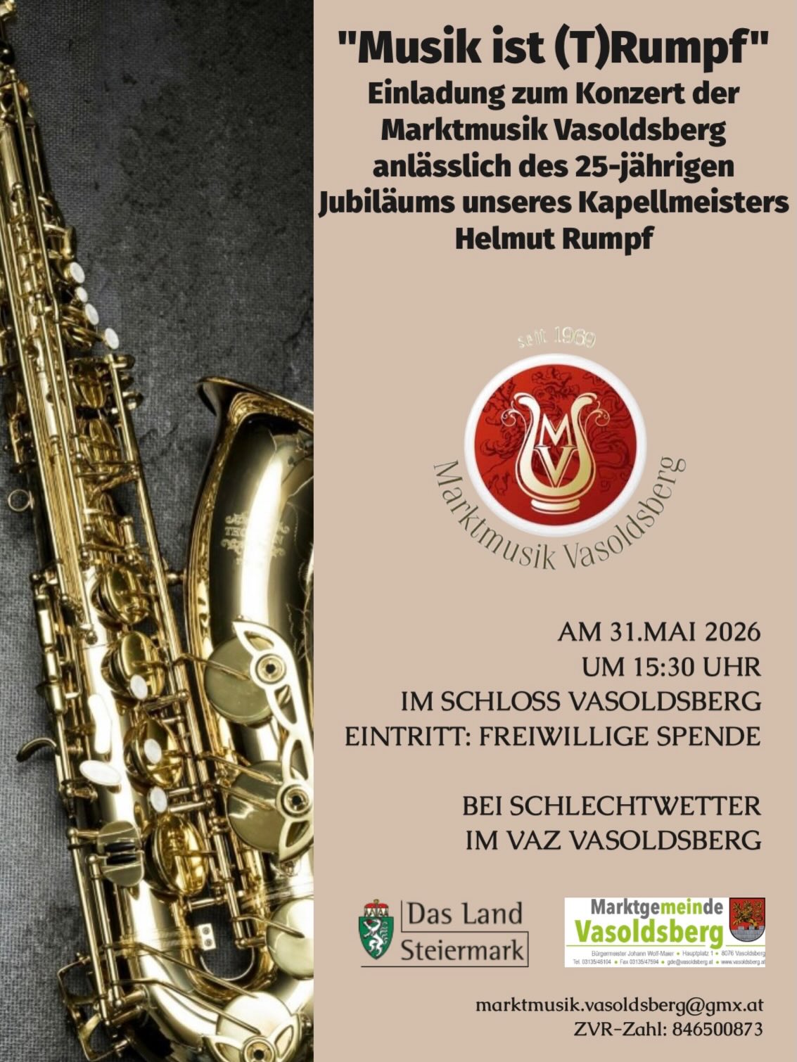 Konzert der Marktmusik Vasoldsberg im Schloss Vasoldsberg