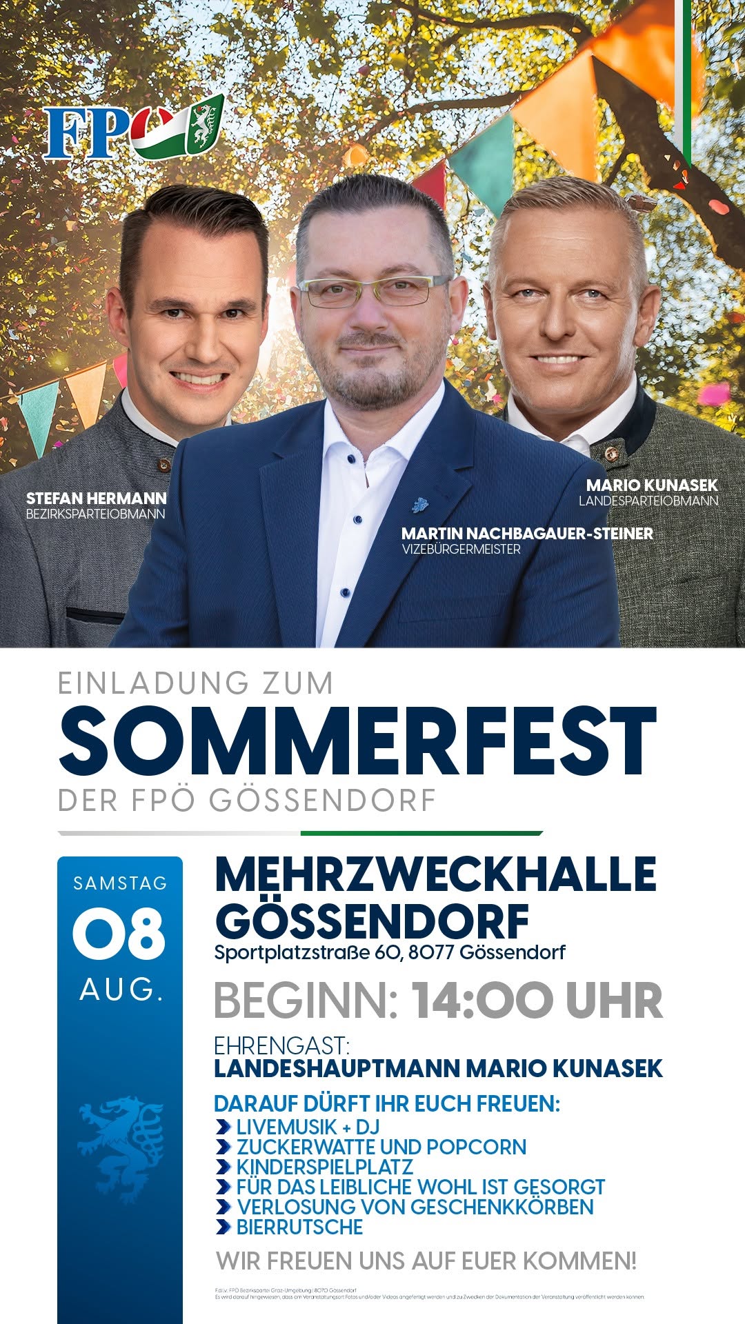 Blaues Sommerfest der FPÖ Gössendorf Blaues Sommerfest der FPÖ Gössendorf