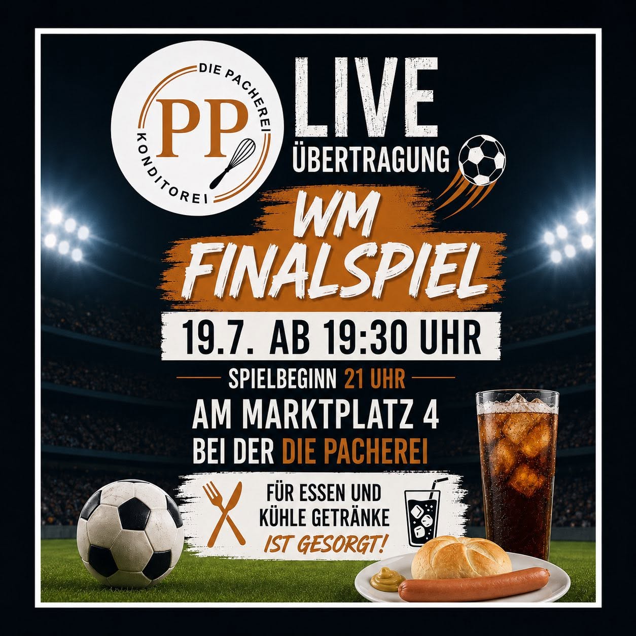 WM-Finale live am Hauptplatz Hausmannstätten bei DiePacherei