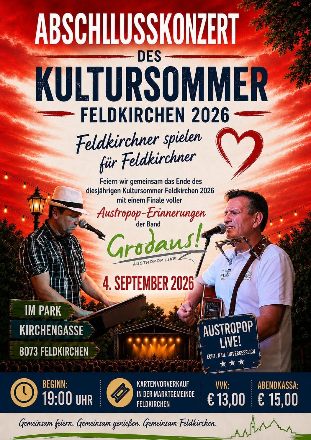 Grodaus beschließt den Feldkirchner Kultursommer 2026