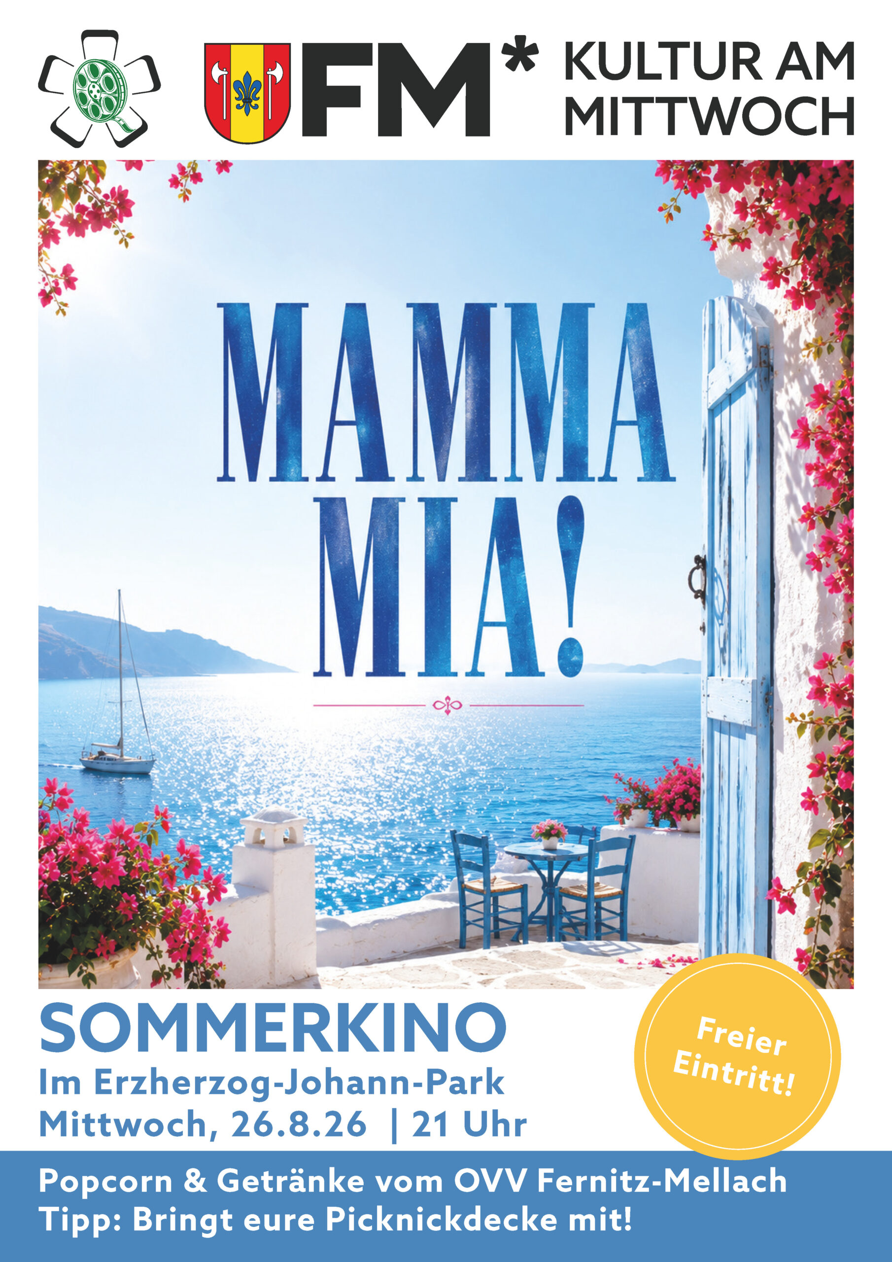 Sommerkino im Erzherzog-Johann-Park Fernitz: MAMMA MIA!