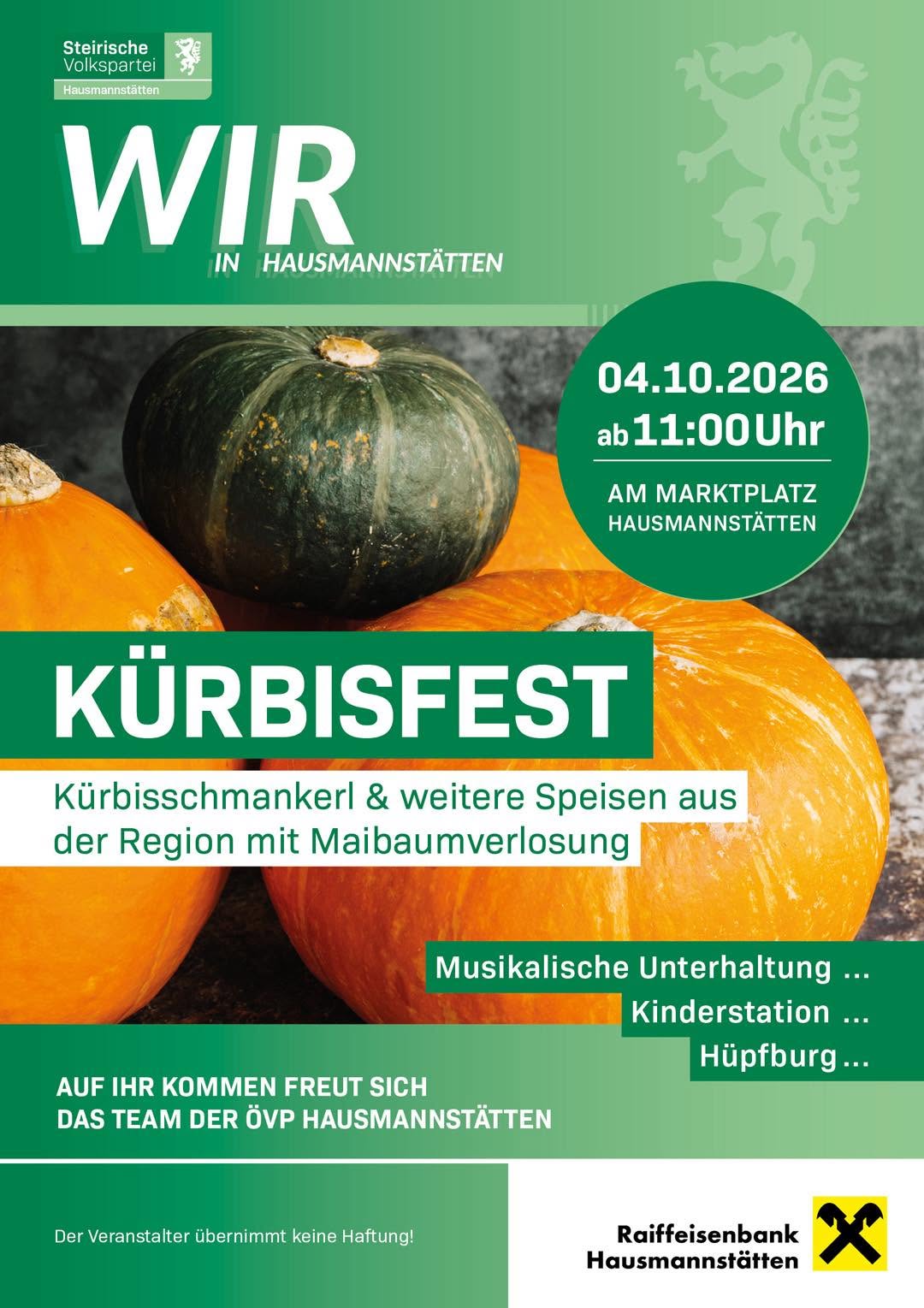 Kürbisfest bringt herbstliche Schmankerl nach Hausmannstätten