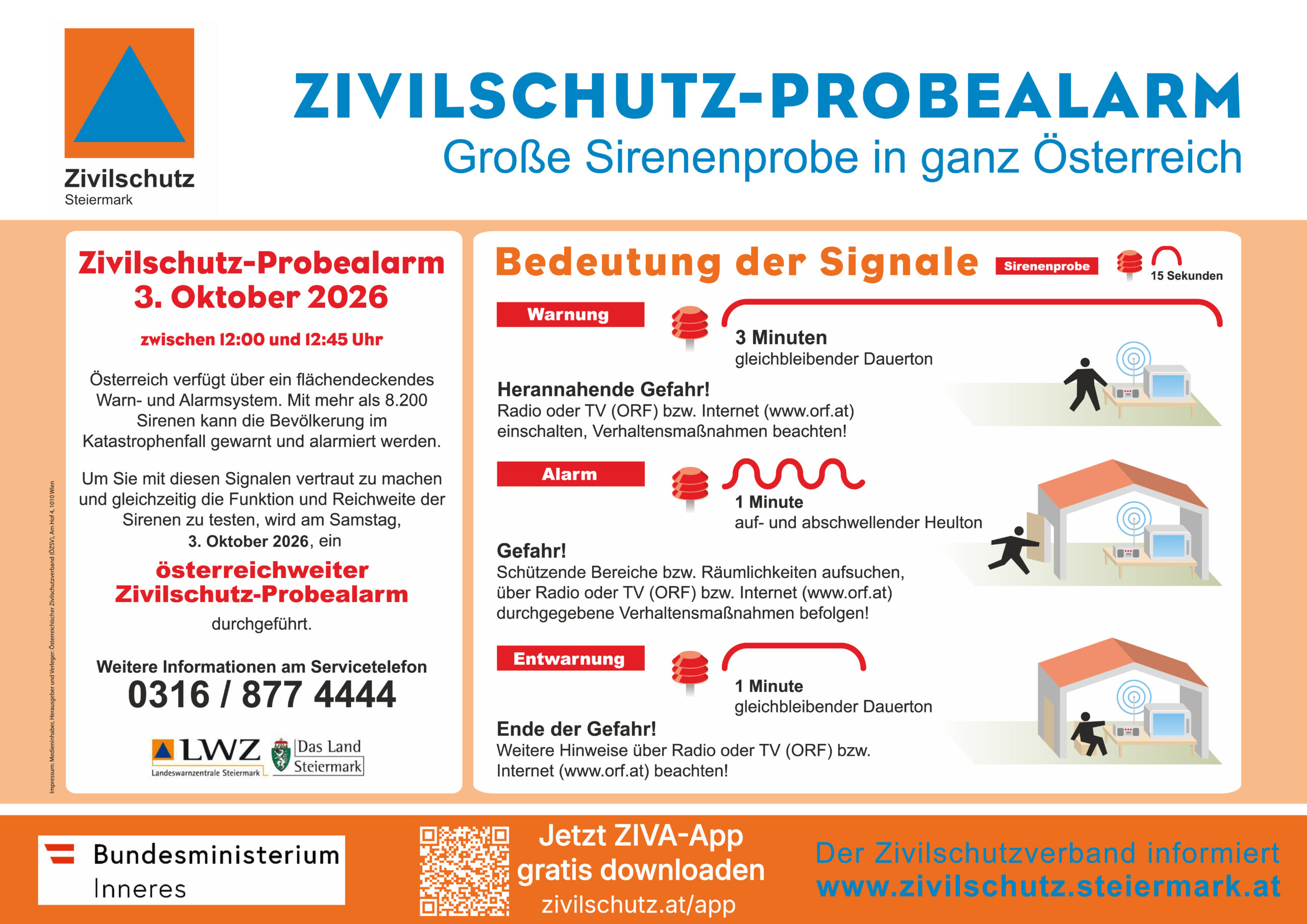 ZIVILSCHUTZ-PROBEALARM 2026 – Große Sirenenprobe in ganz Österreich ZIVILSCHUTZ-PROBEALARM 2026 – Große Sirenenprobe in ganz Österreich