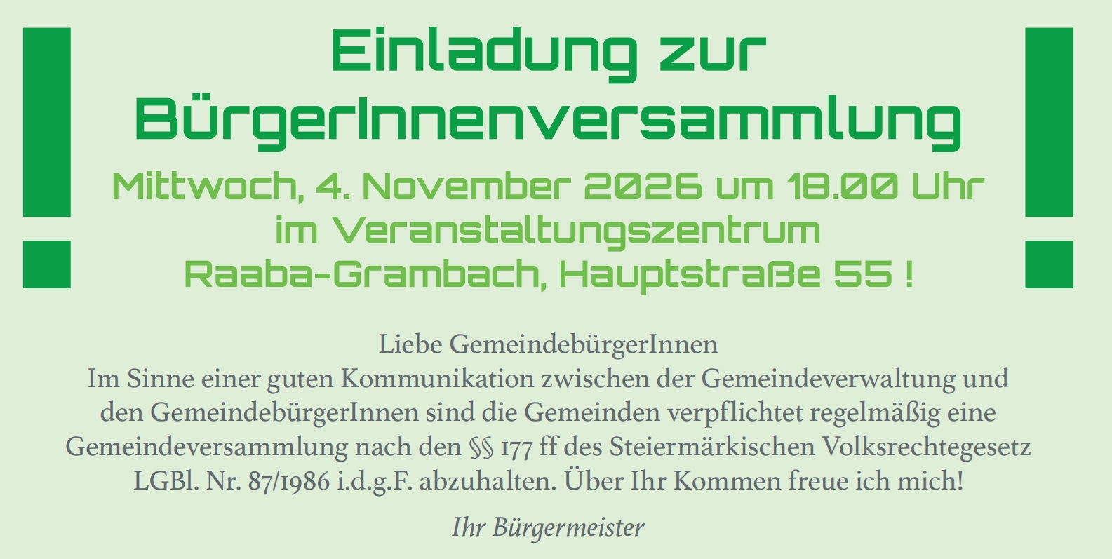 Bürgerversammlung 2026 in Raaba-Grambach
