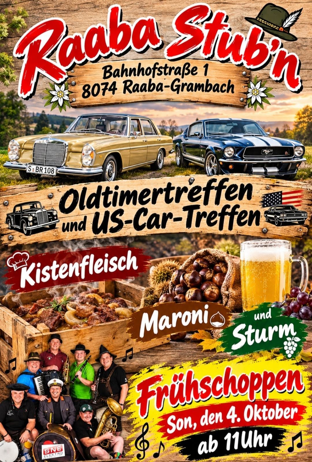 Oldtimertreffen und Frühschoppen in der Raaba Stub’n Oldtimertreffen und Frühschoppen in der Raaba Stub’n
